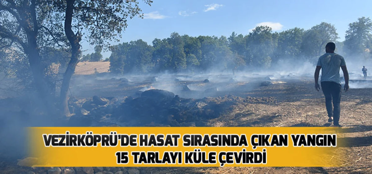 Vezirk&ouml;pr&uuml;'de Hasat Sırasında &Ccedil;ıkan Yangın 15 Tarlayı K&uuml;le &Ccedil;evirdi
