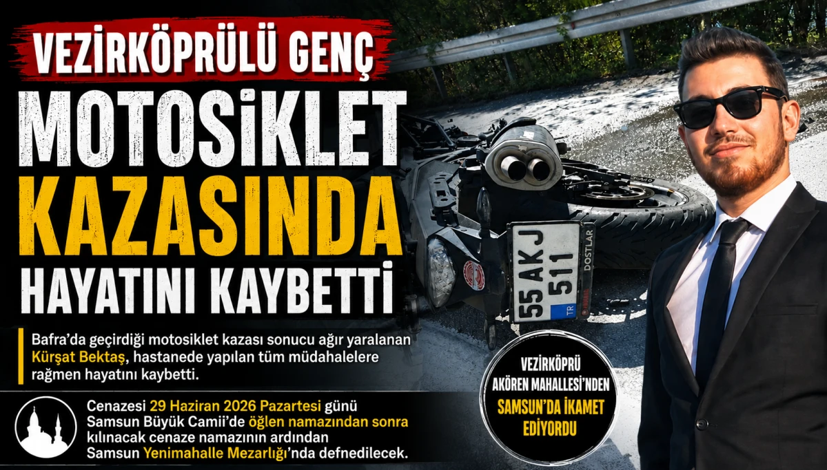 Vezirk&ouml;pr&uuml;l&uuml;  gen&ccedil; motosiklet kazasında hayatını kaybetti