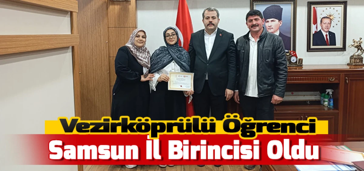 Vezirk&ouml;pr&uuml;l&uuml; &Ouml;ğrenci Samsun İl Birincisi Oldu
